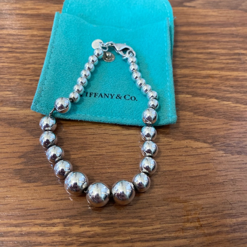 Tiffany & Co Sterling Silver - graduated ball bracelet 8 inch